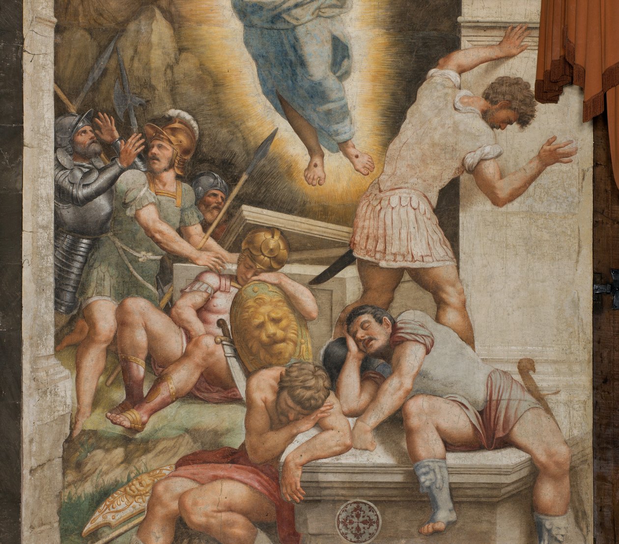 Counterfaccata, Bernardino Gatti, Uppståndelse 1529, detalj av Bernardino Gatti