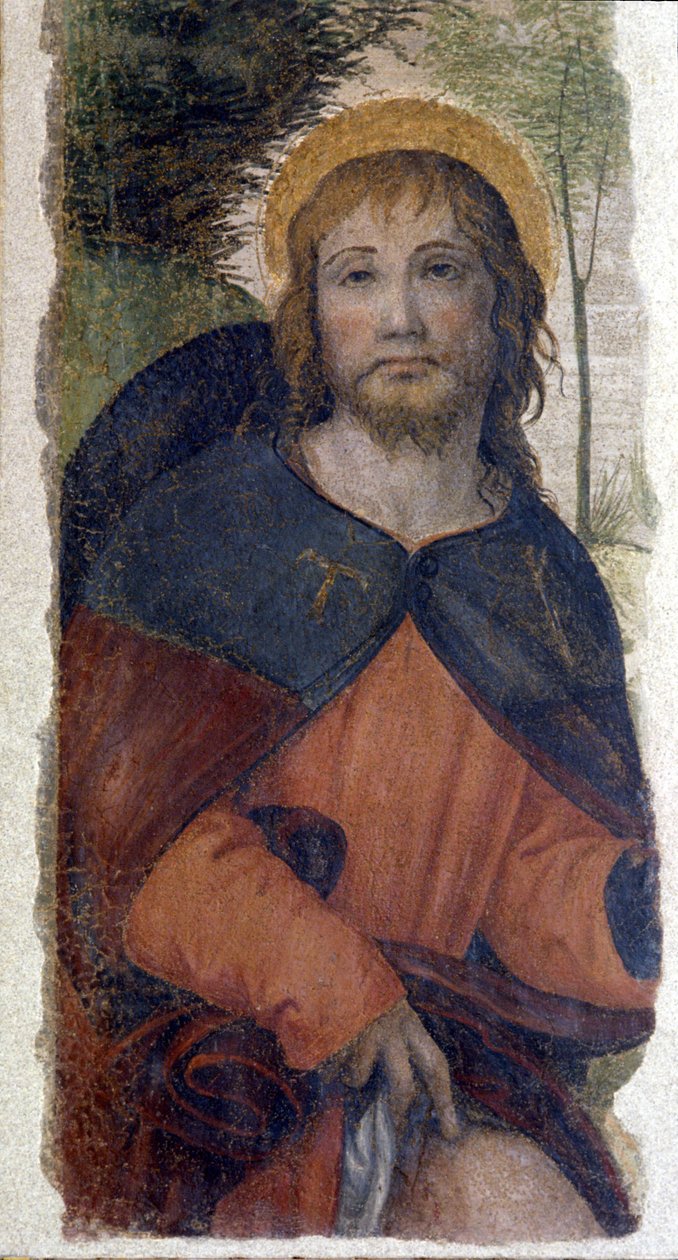 Representation av Saint Rocco (Roch). Fresk av skolan av Bernardino de Scapis känd som Bernardino Luini (1485-1532). 1500-talet av Bernardino (school of) Luini