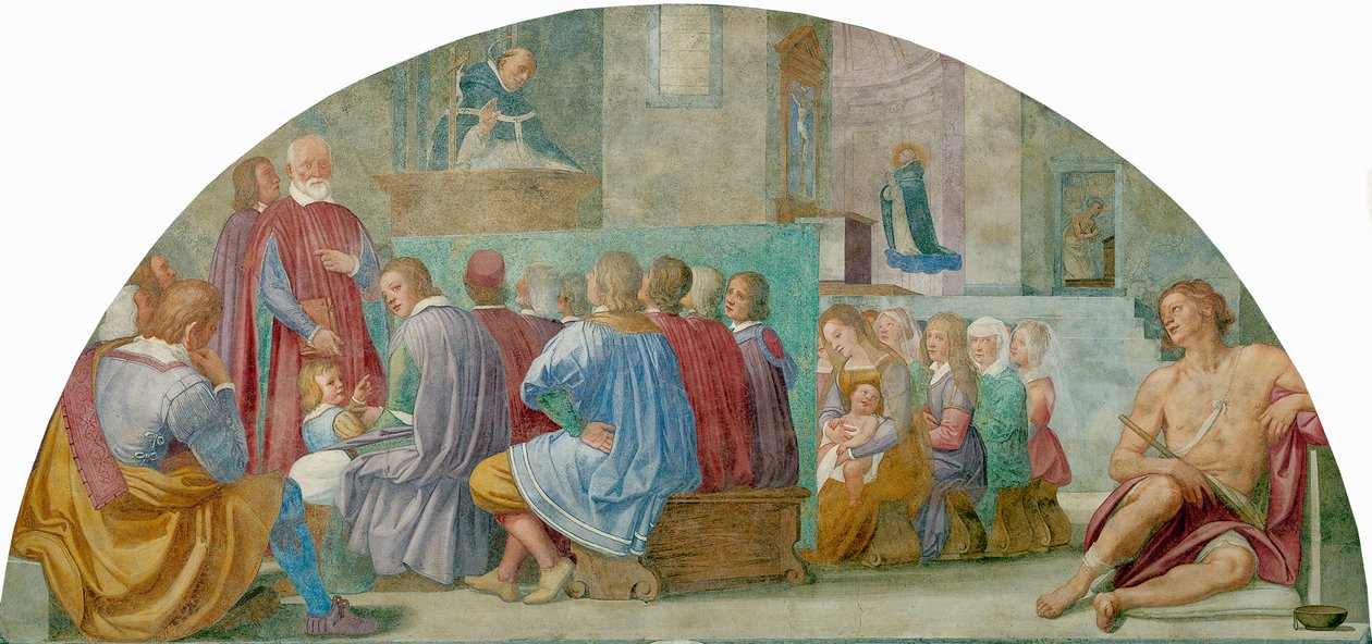History of St Anthony, av Bernardino Poccetti (1548-1612), fresk av Bernardino Barbatelli Poccetti