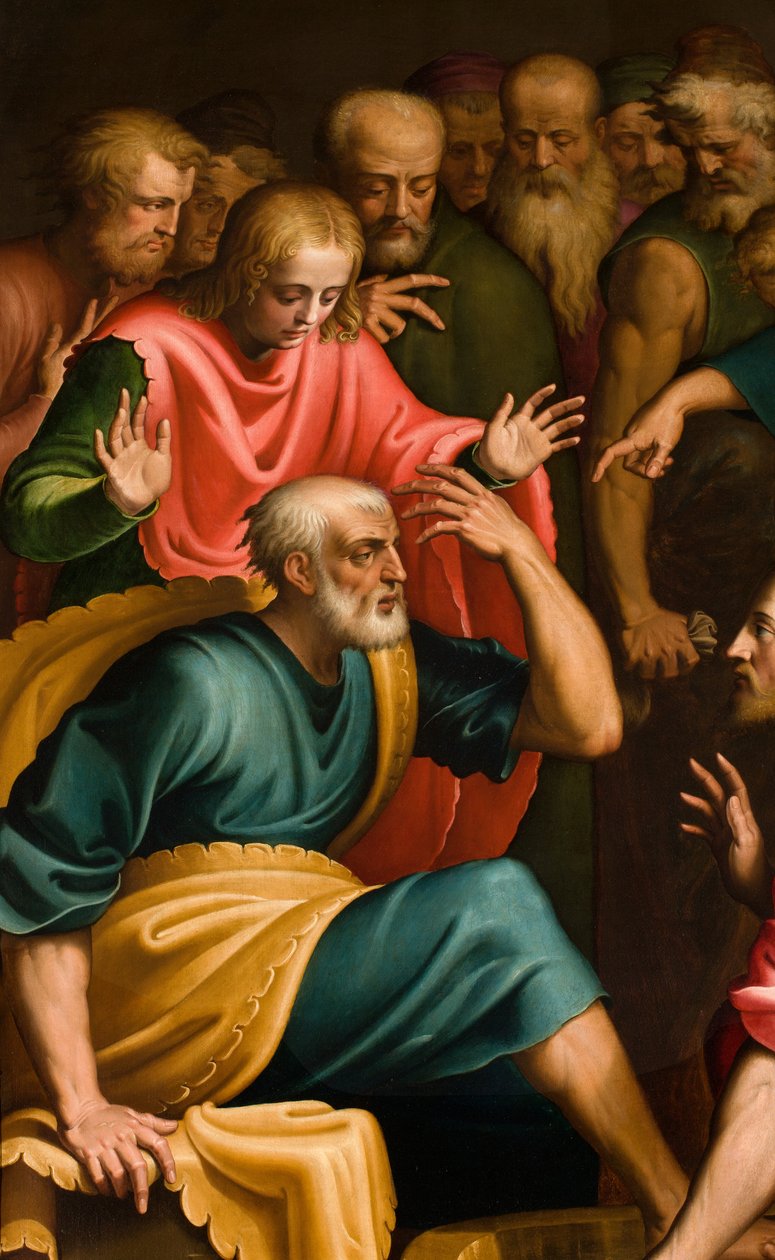 Kapell av SS sakramentet, första span sydsidan, Bernardino Campi, Lavender of the Feet, detalj 1569 av Bernardino Campi
