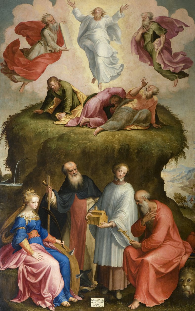 Förvandling och helgon, 1565 av Bernardino Campi