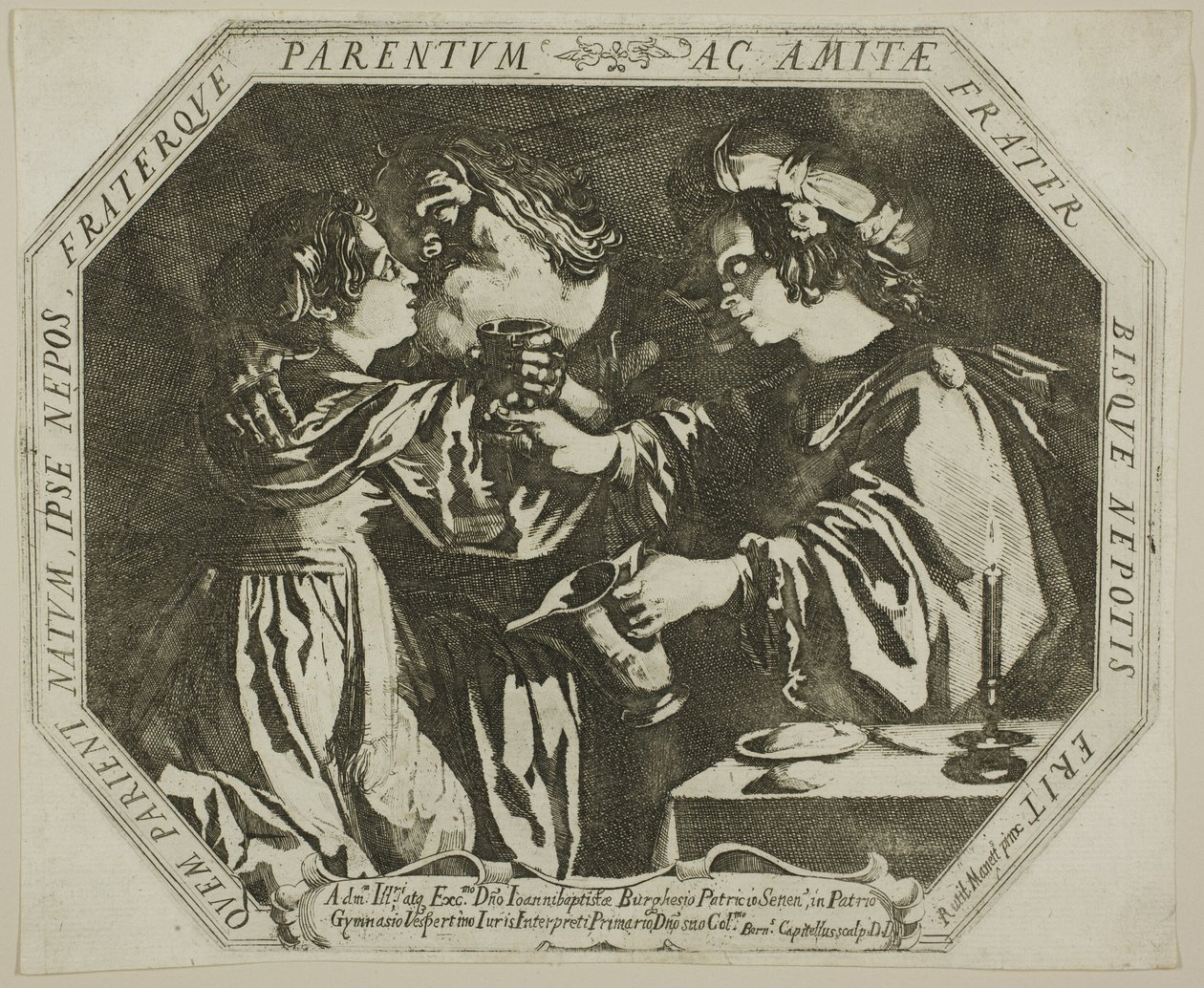 Lot och hans döttrar av Bernardino Capitelli
