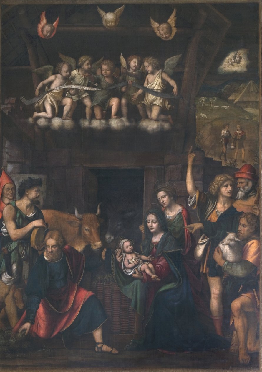 Tillbedjan av herdarna av Bernardino Luini