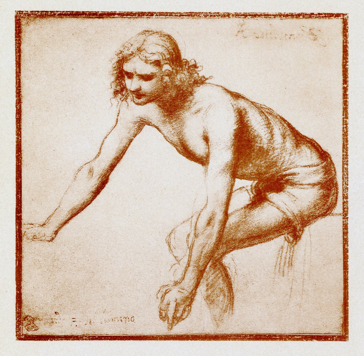 Figurstudie av en ung man av Bernardino Luini