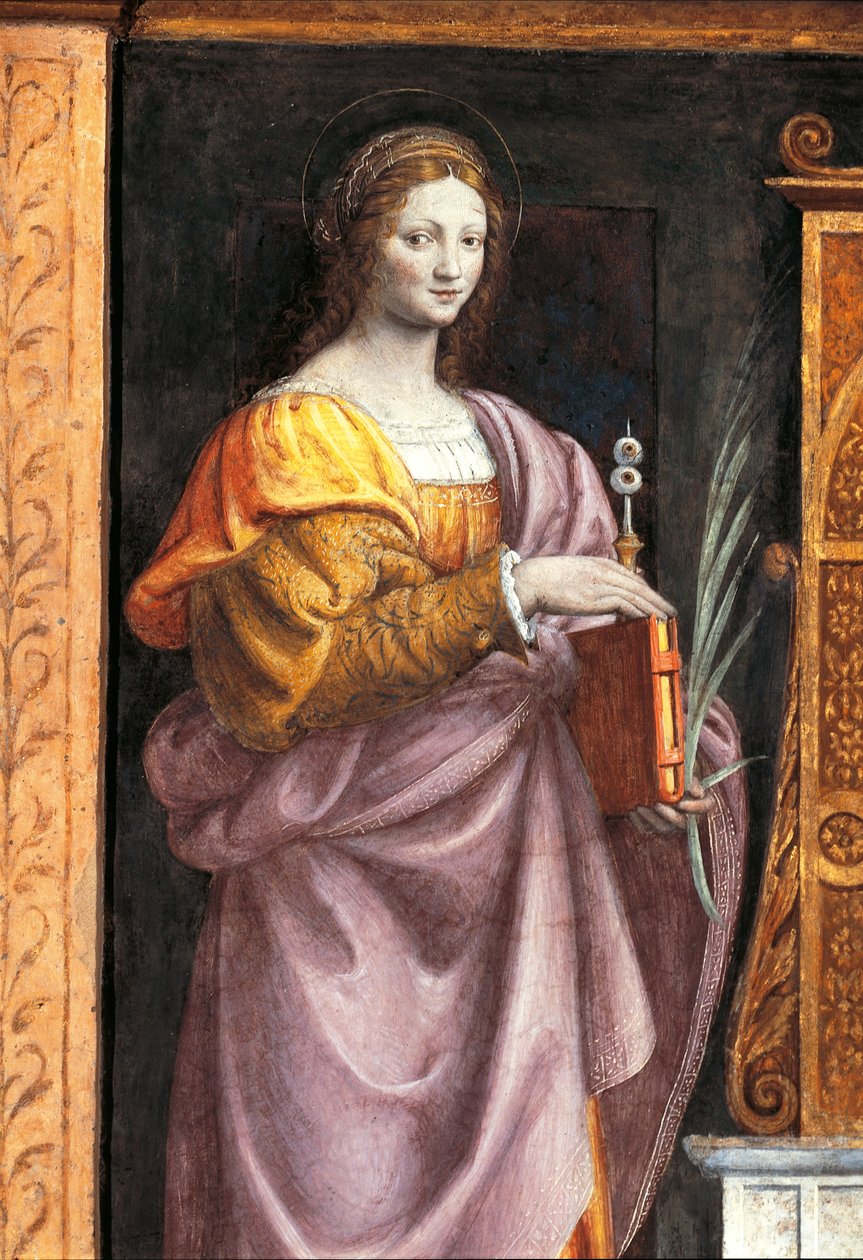 Italien, Milano, kyrkan Saint Maurice vid det stora klostret, Saint Lucia av Bernardino Luini
