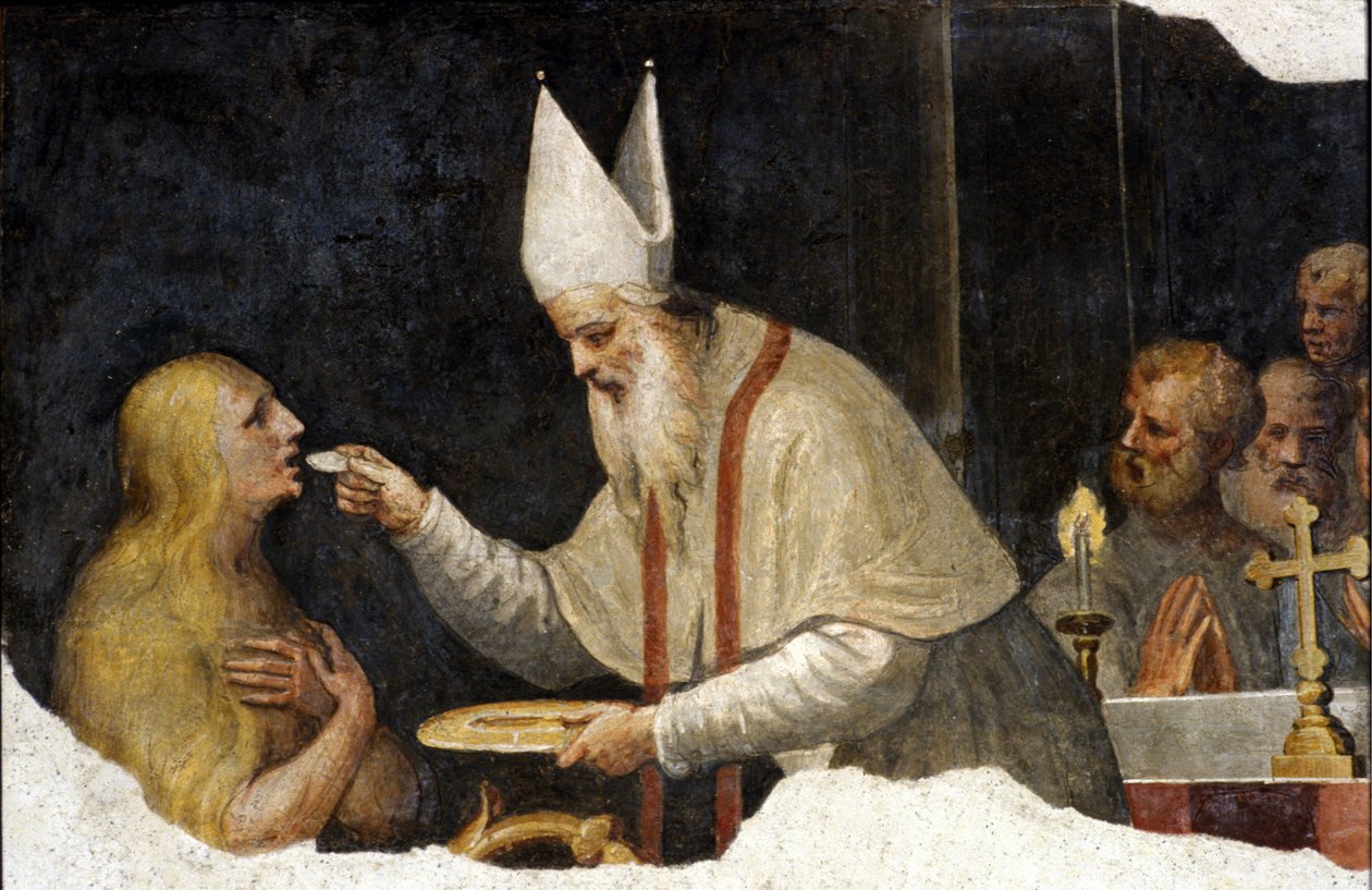 Madeleines nattvard. Fresk av Bernardino de Scapis kallad Bernardino Luini. 1400-talet. Sovrintenza av staden Milano av Bernardino Luini