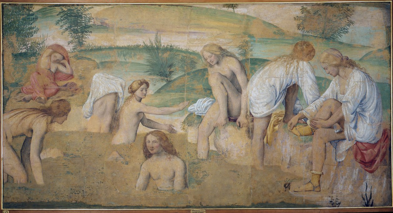 Nymfer vid badet, ca 1514 (fristående fresk ombord) av Bernardino Luini