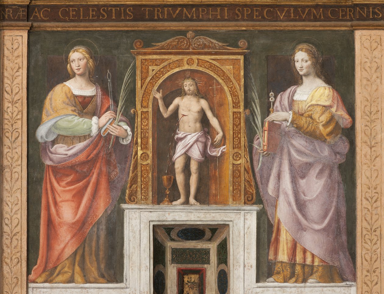 Saint Apollonia och Saint Lucy, ca 1522-25 (uppgift om 3497192) av Bernardino Luini