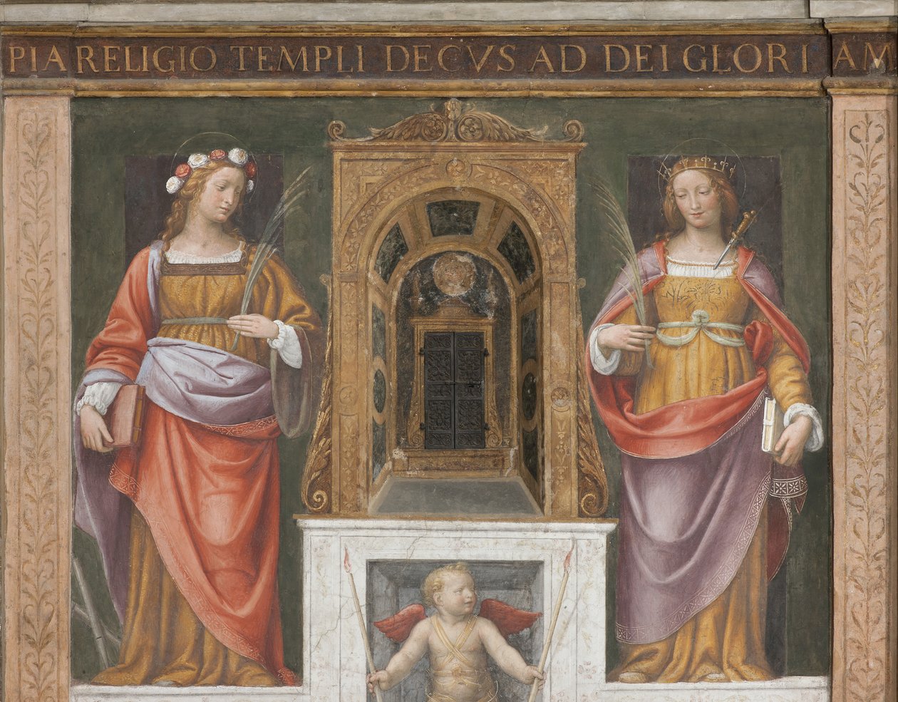 Saint Rosa och Saint Giustina av Bernardino Luini