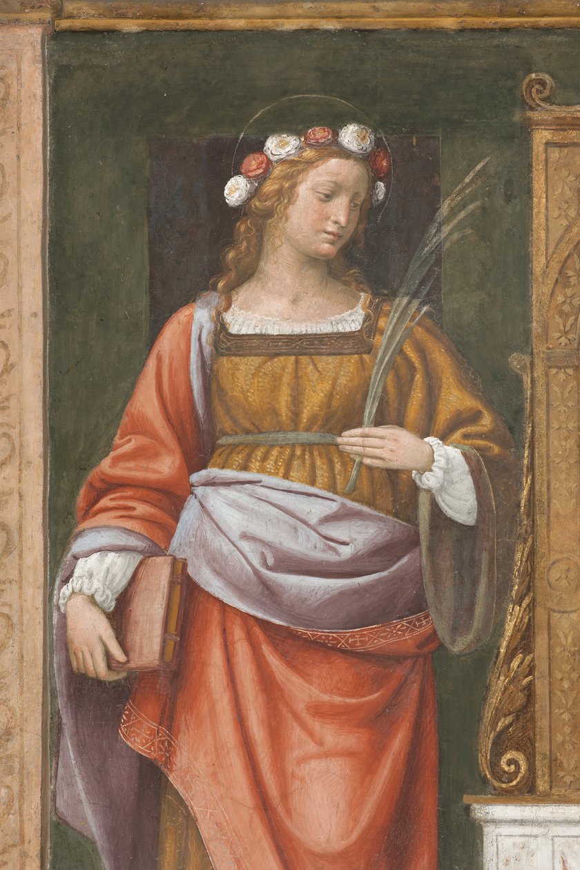 Saint Rose (fresk) (detalj av 3497195) av Bernardino Luini