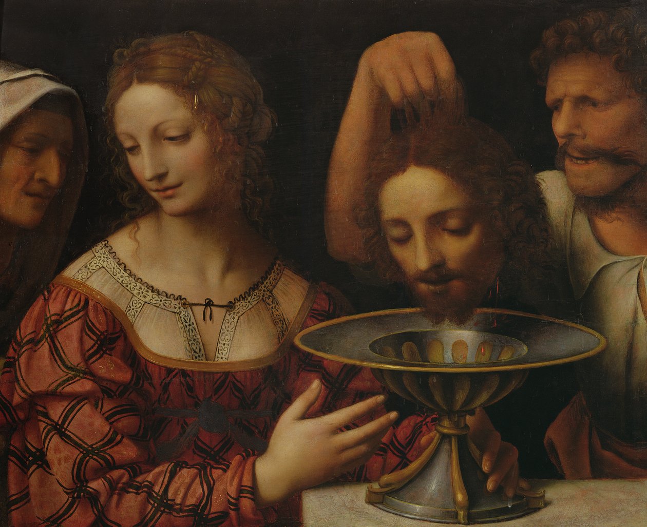 Bödeln presenterar Herodias med Johannes Döparens huvud, 1527 av Bernardino Luini