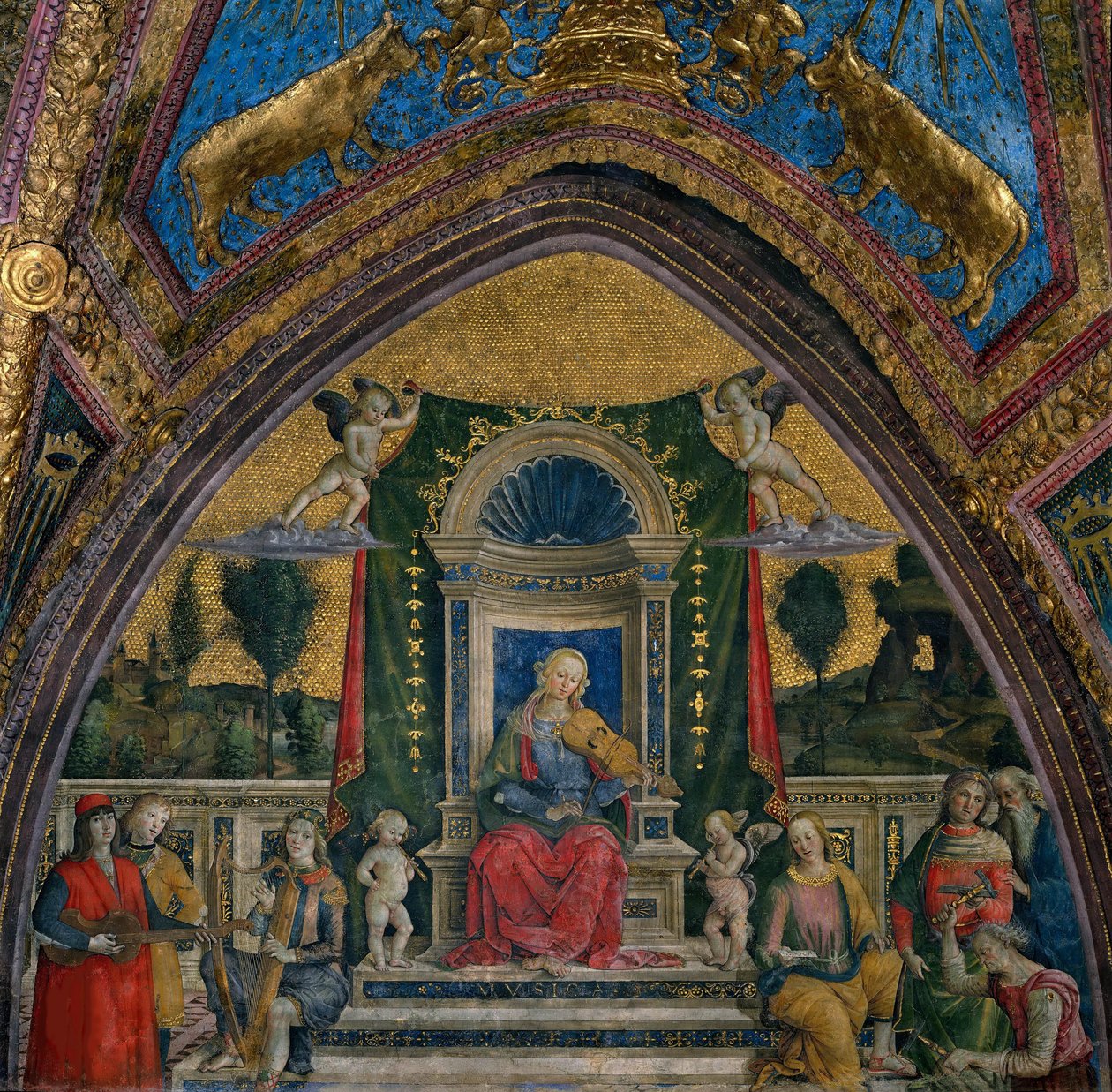 Musiken, 1492-1494. av Bernardino Pinturicchio