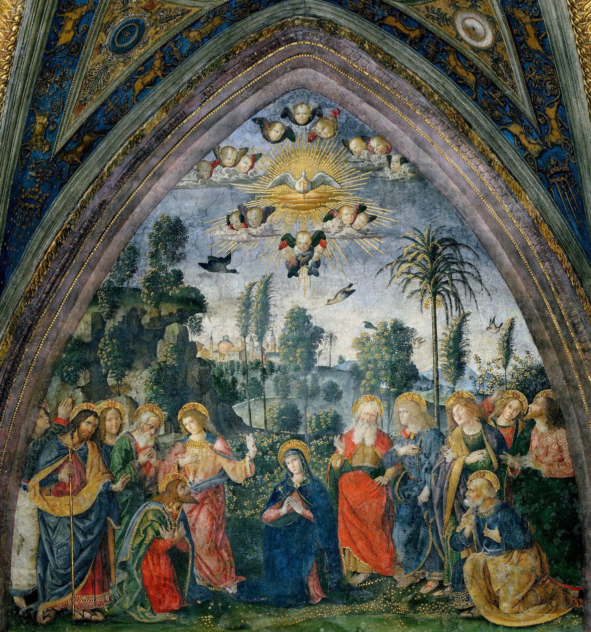 Nedstigningen av den Helige Ande Pingst, 1492-1495. av Bernardino Pinturicchio