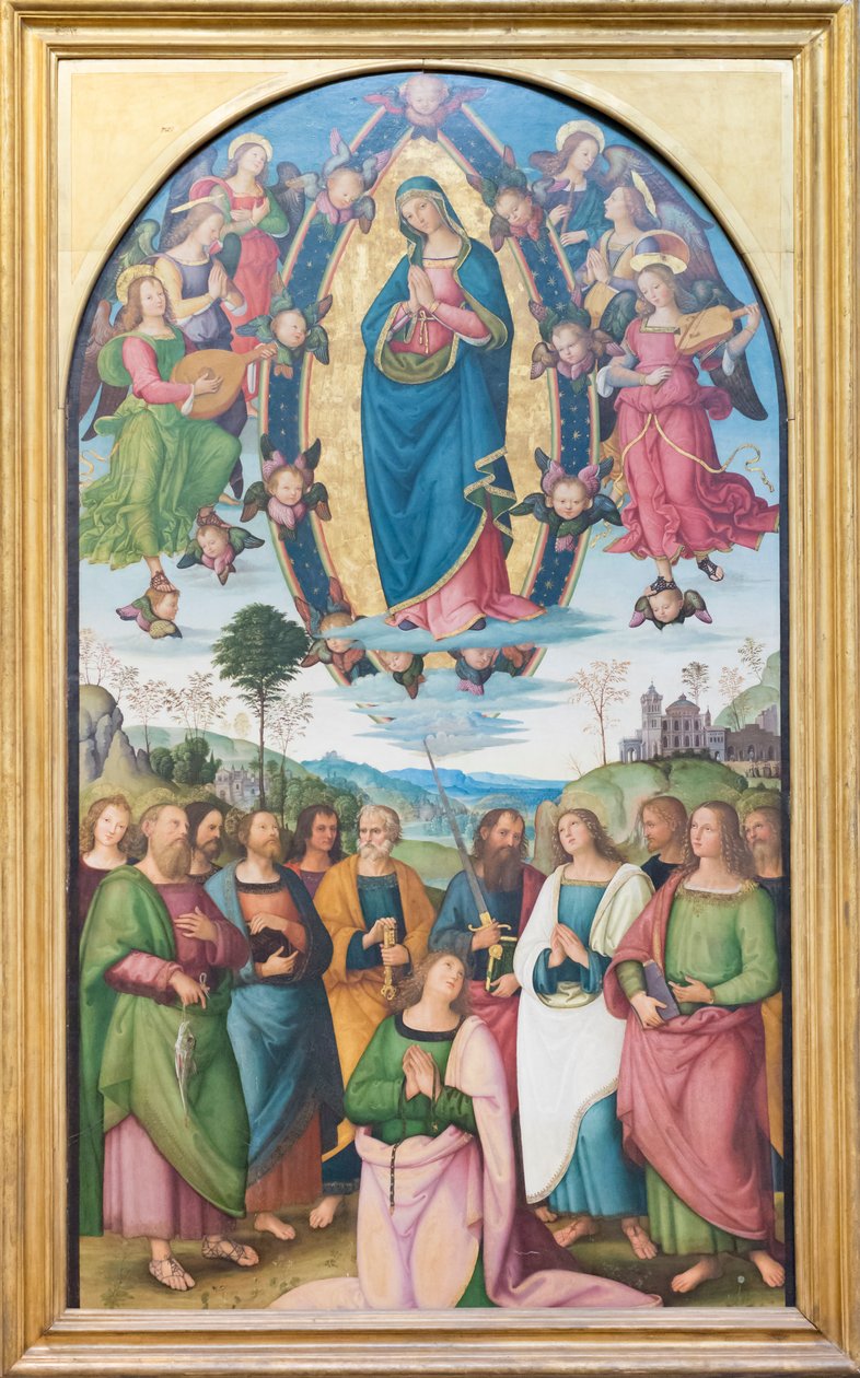 Jungfru Marias antagande av Bernardino di Betto (& studio) Pinturicchio