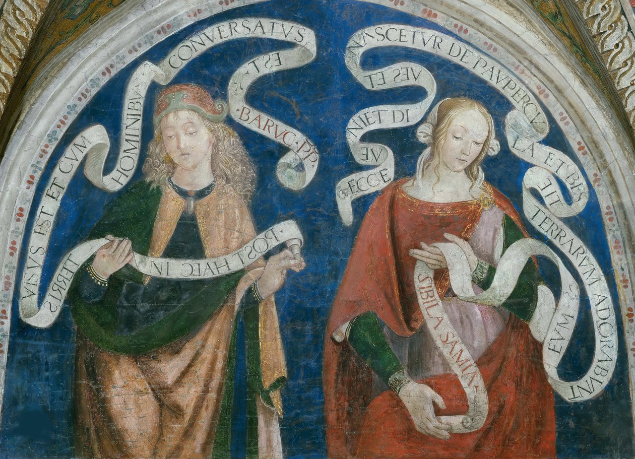 Le prophete Baruch et la sibylle samienne - Profeten Baruch och den samiska sibylla, av Pinturicchio, Bernardino, Workshop of (1454-1513). Fresk av Bernardino di Betto (workshop of) Pinturicchio