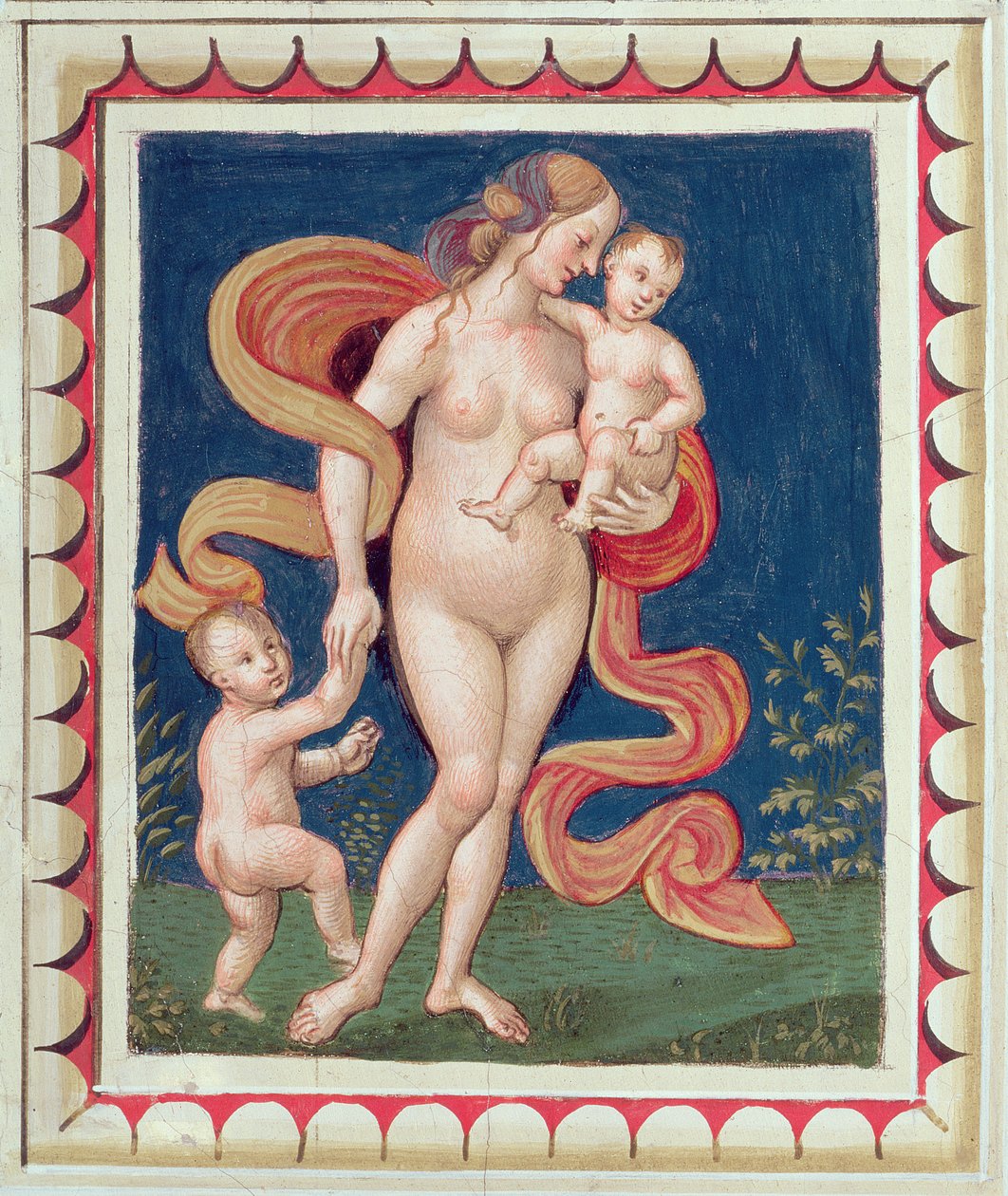 Allegory of Charity, detalj från taket av Bernardino di Betto Pinturicchio