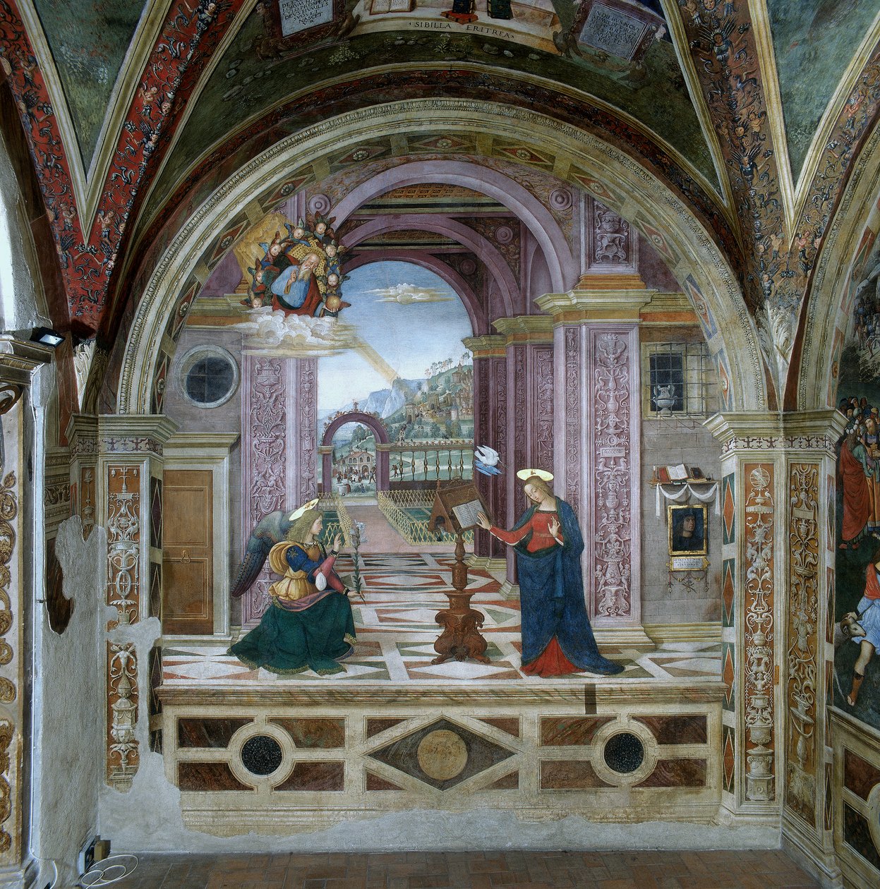 Bebådelse (fresk) av Bernardino di Betto Pinturicchio