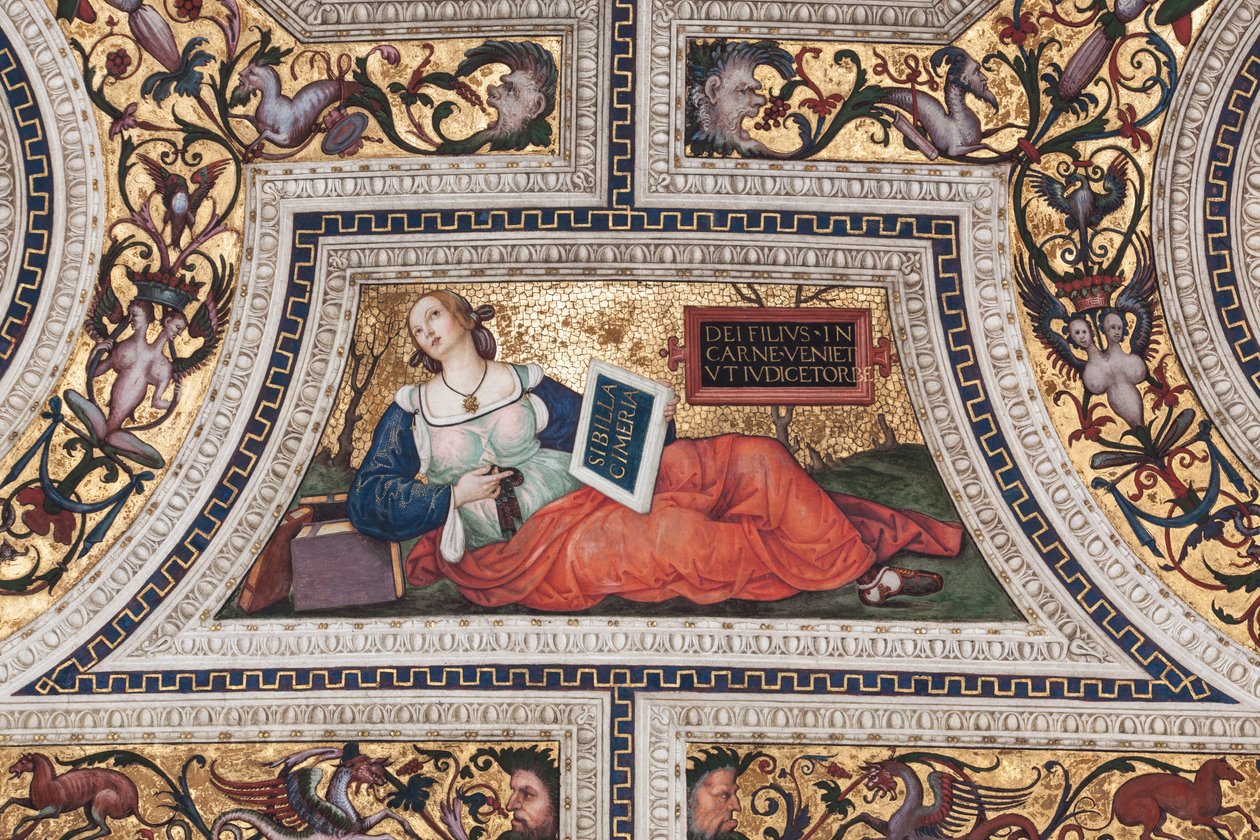 Cimerian Sibyl, detalj av The Sibyls (fresk av Bernardino di Betto Pinturicchio