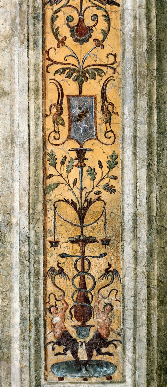 Detalj av pilaster med groteska figurer (Målning av Bernardino di Betto Pinturicchio