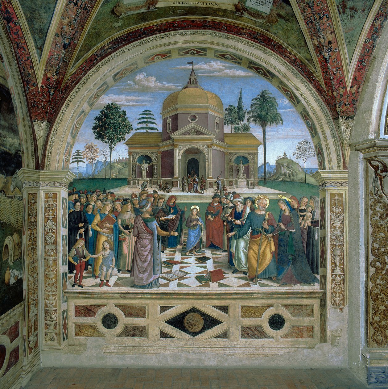 Diskussion i templet (fresk) av Bernardino di Betto Pinturicchio