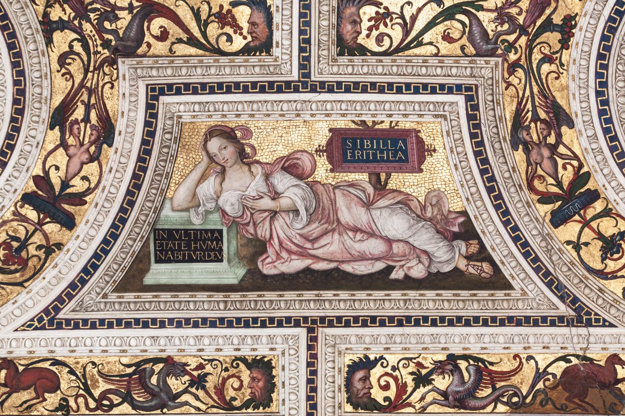 Eritrea Sibyl, detalj av The Sibyls (fresk av Bernardino di Betto Pinturicchio