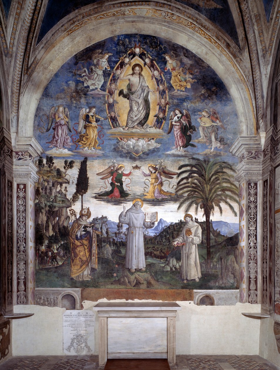 Glory of Bernardino of Siena (fresko, ca 1486) av Bernardino di Betto Pinturicchio