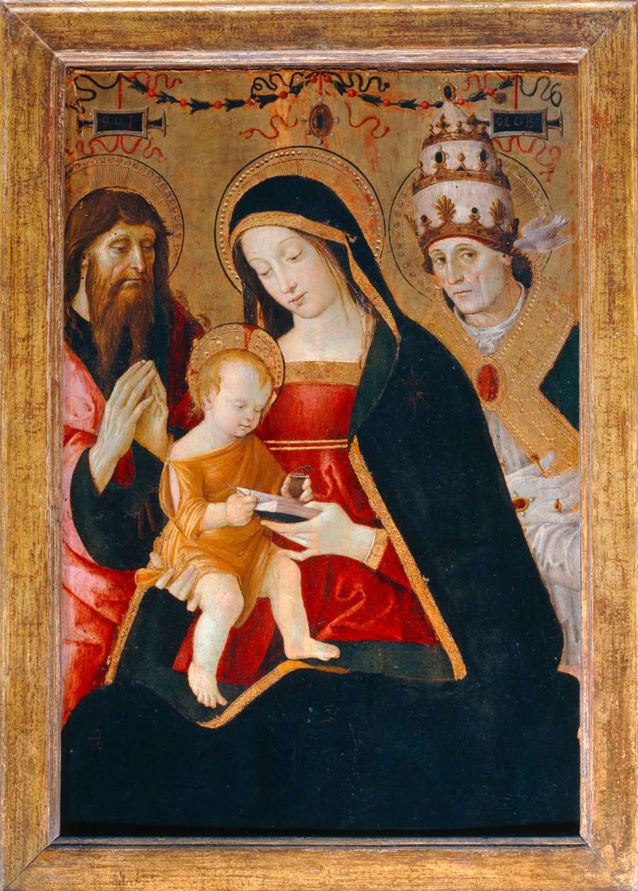 Jungfru Maria med barnet mellan Sankt Hieronymus och Sankt ... av Bernardino di Betto Pinturicchio