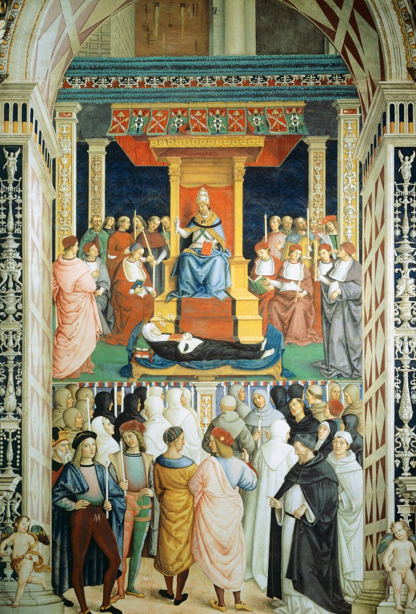 Pius II helgonförklarade den heliga Katarina av Siena 1461 av Bernardino di Betto Pinturicchio