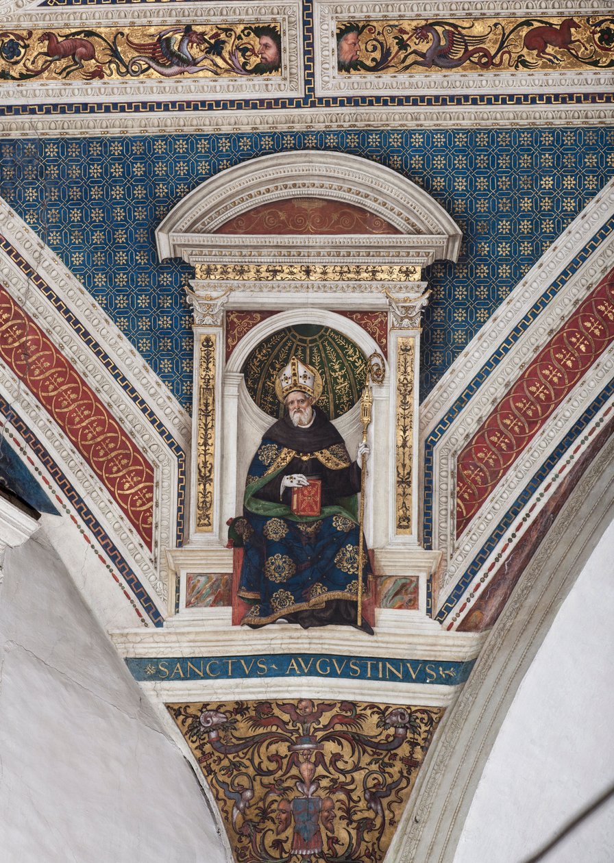 St Augustine of Hippo, detalj av Doctors of Church (fresk av Bernardino di Betto Pinturicchio