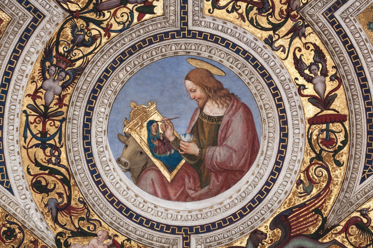 St Luke, detalj av De fyra evangelisterna (fresk av Bernardino di Betto Pinturicchio