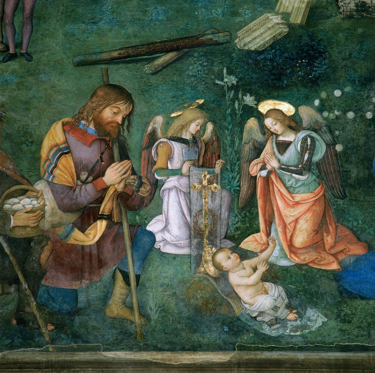 Kristusbarnet, detalj av födseln av Bernardino di Betto Pinturicchio