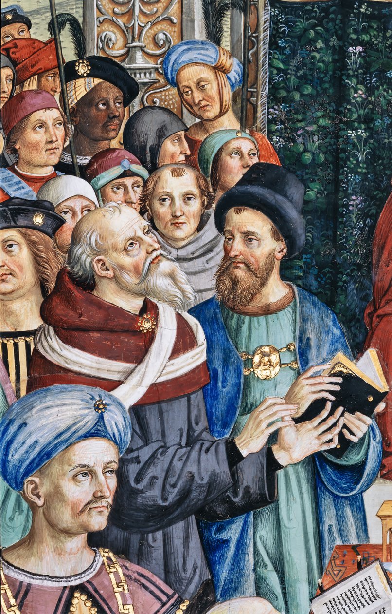 Piccolomini-biblioteket, sydvästra väggen: “ Pius II presiderar över dieten i Mantua, 1 juni av Bernardino di Betto Pinturicchio