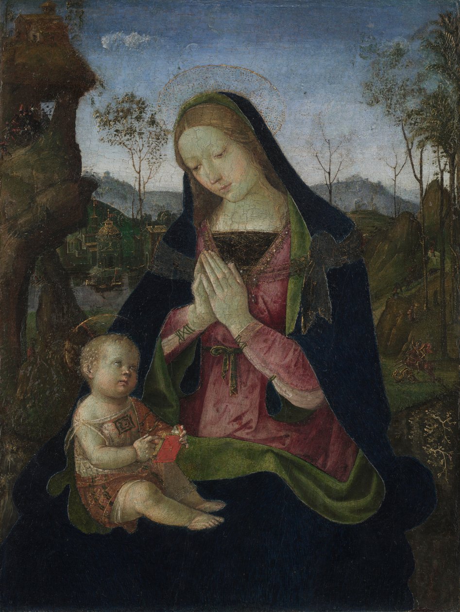 Jungfru med barn, ca 1490-1500 (tempera och olja på trä) av Bernardino di Betto Pinturicchio