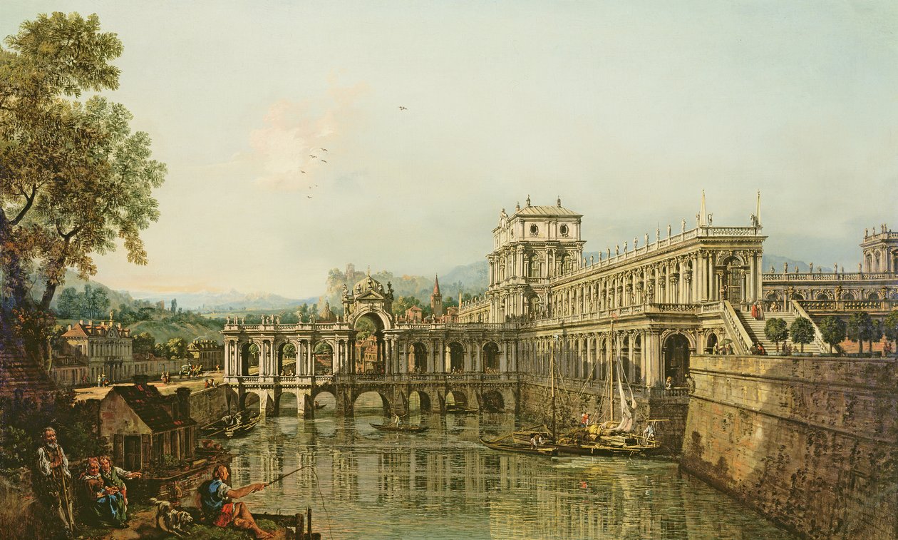 Arkitektonisk Capriccio, ca 1765 av Bernardo Bellotto