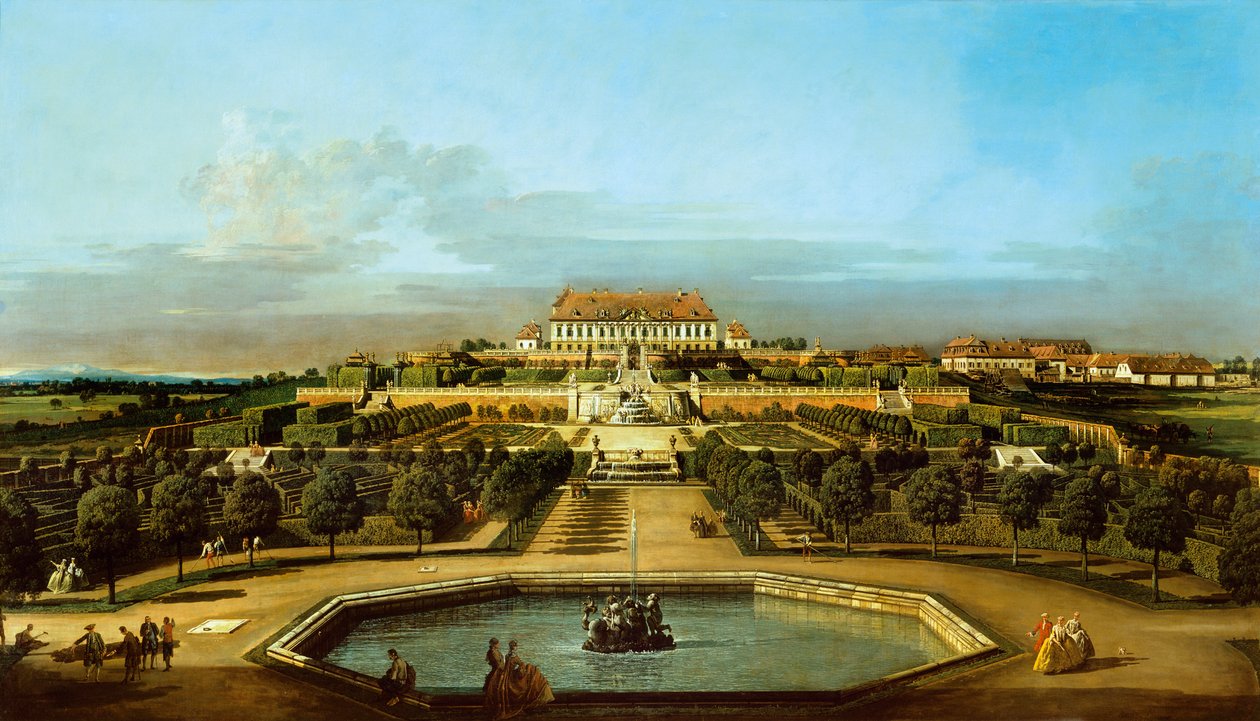 Das kaiserliche Lustschloß Schloßhof, Gartenseite av Bernardo Bellotto