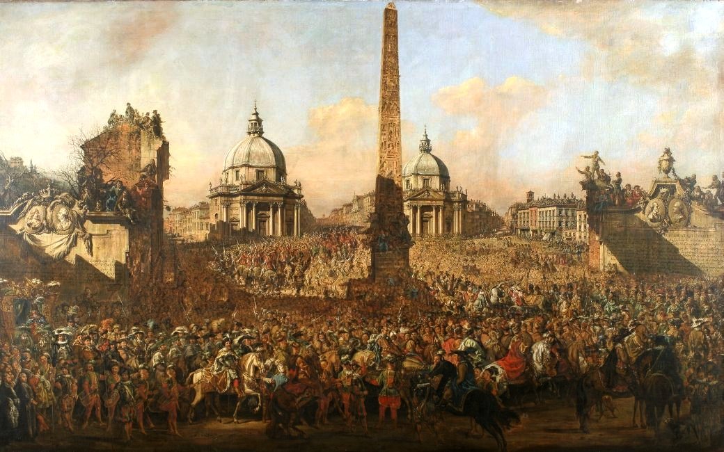 Entry of Jerzy Ossolinski into Rome  av Bernardo Bellotto