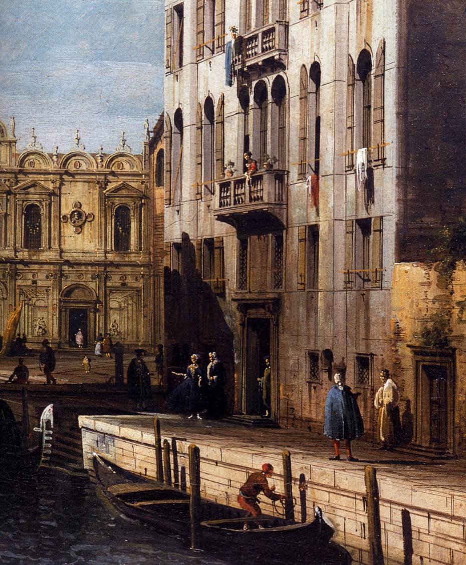 Rio dei Mendicanti with the Scuola di San Marco (detail) av Bernardo Bellotto