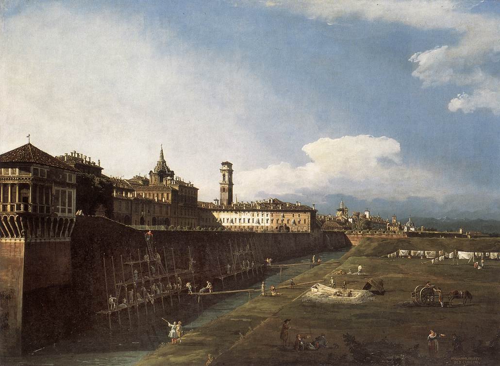 View of Turin near the Royal Palace av Bernardo Bellotto