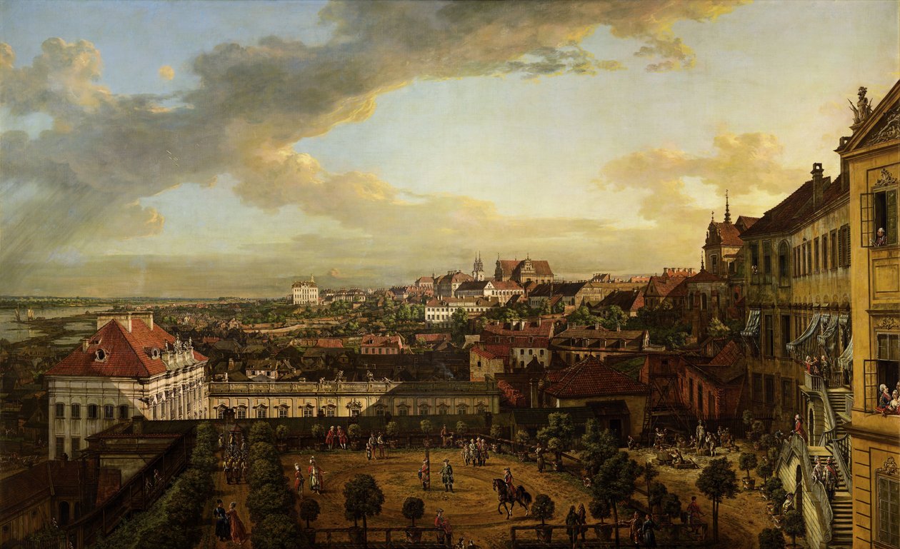 Utsikt över Warszawa från terrassen på det kungliga slottet av Bernardo Bellotto