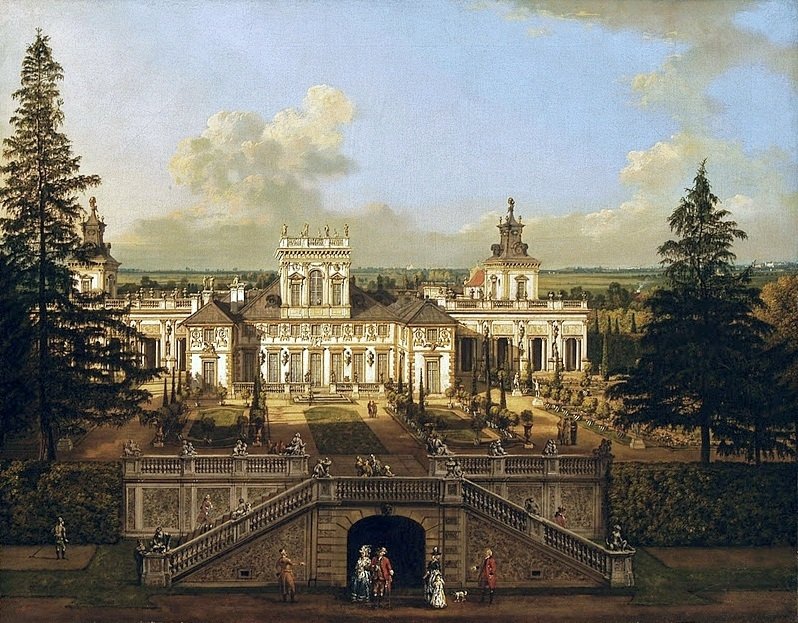 Wilanów Palace as seen from the garden av Bernardo Bellotto