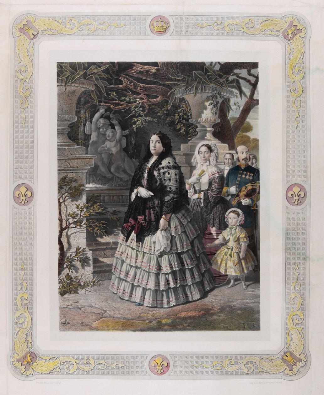 Hennes majestät drottningen ISABEL II. och hennes augusti Dotter Hennes mest serena HÖGHET PRINCESSEN AV ... av Bernardo Blanco y Pérez