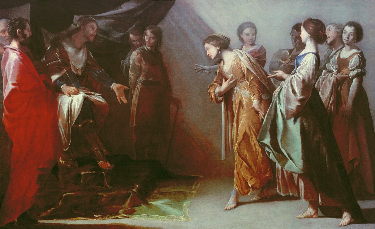 Ester och Ahasveros av Bernardo Cavallino