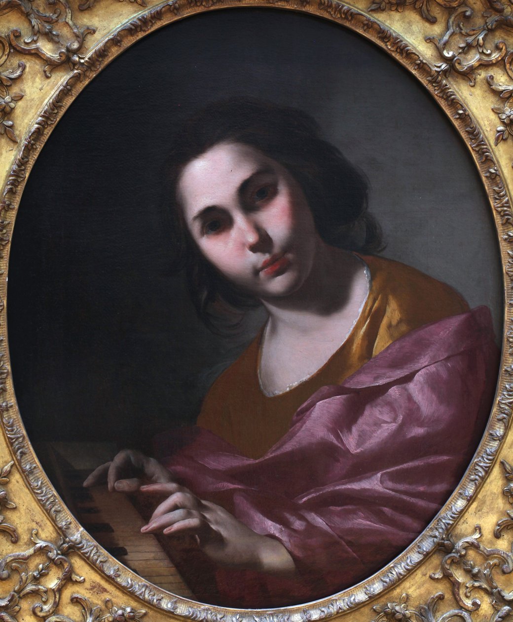 The clavichord player av Bernardo Cavallino