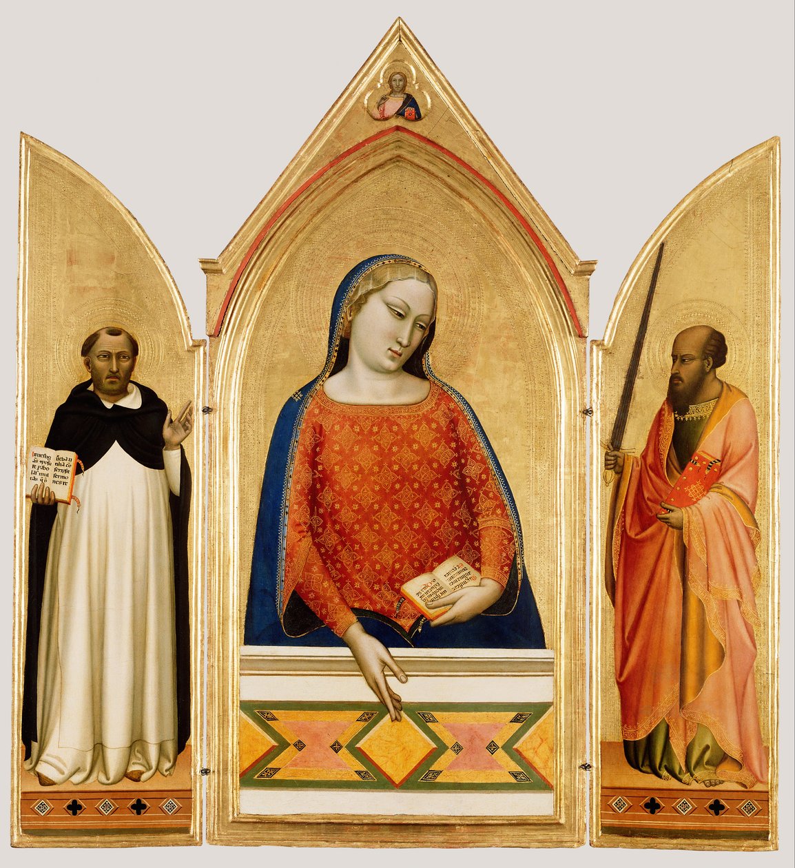 Virgin Mary with Saint Thomas Aquinas and Saint Paul  av Bernardo Daddi