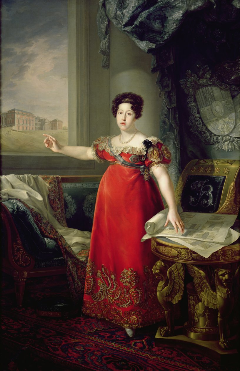 Drottning Dona Maria Isabel de Braganza, 1829 av Bernardo Lopez y Piquer