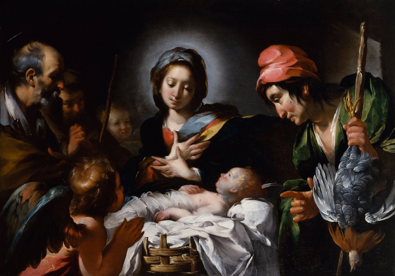 Tillbedjan av herdarna av Bernardo Strozzi