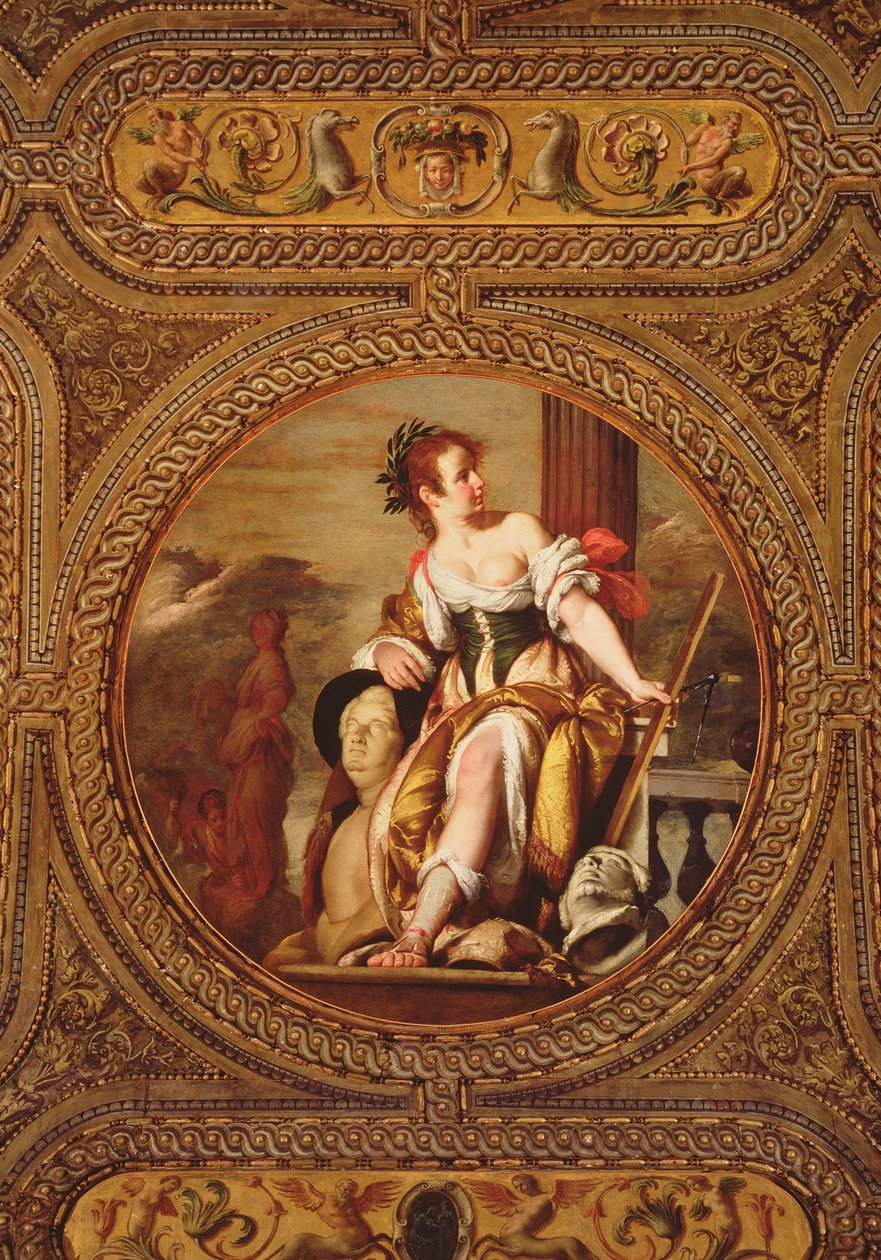 Allegori över skulptur, från bibliotekets tak, 1635 av Bernardo Strozzi