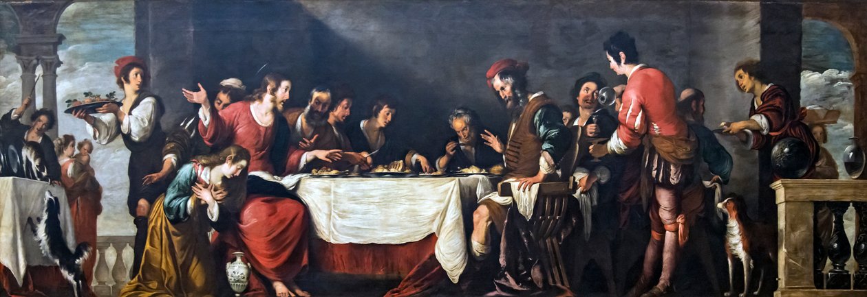 Bankett i Simeons hus av Bernardo Strozzi