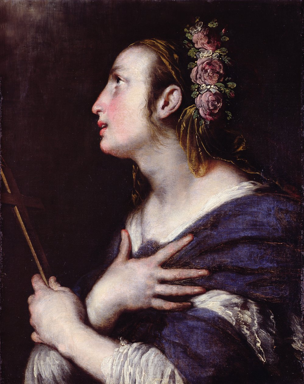 O le tagata paia ma le pale o rosa sausau av Bernardo Strozzi