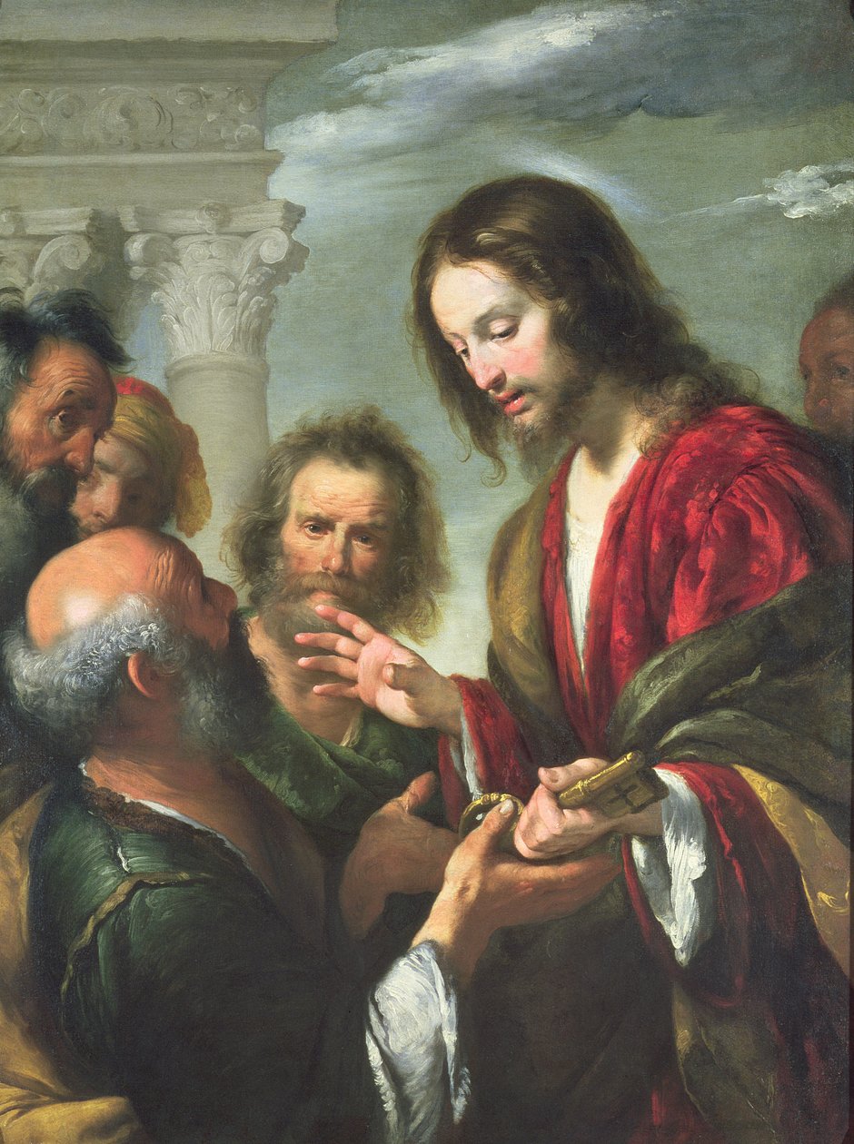 Överlämnande av nycklarna till Sankt Petrus av Bernardo Strozzi